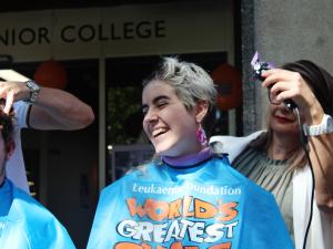 Student at World's Greatest Shave