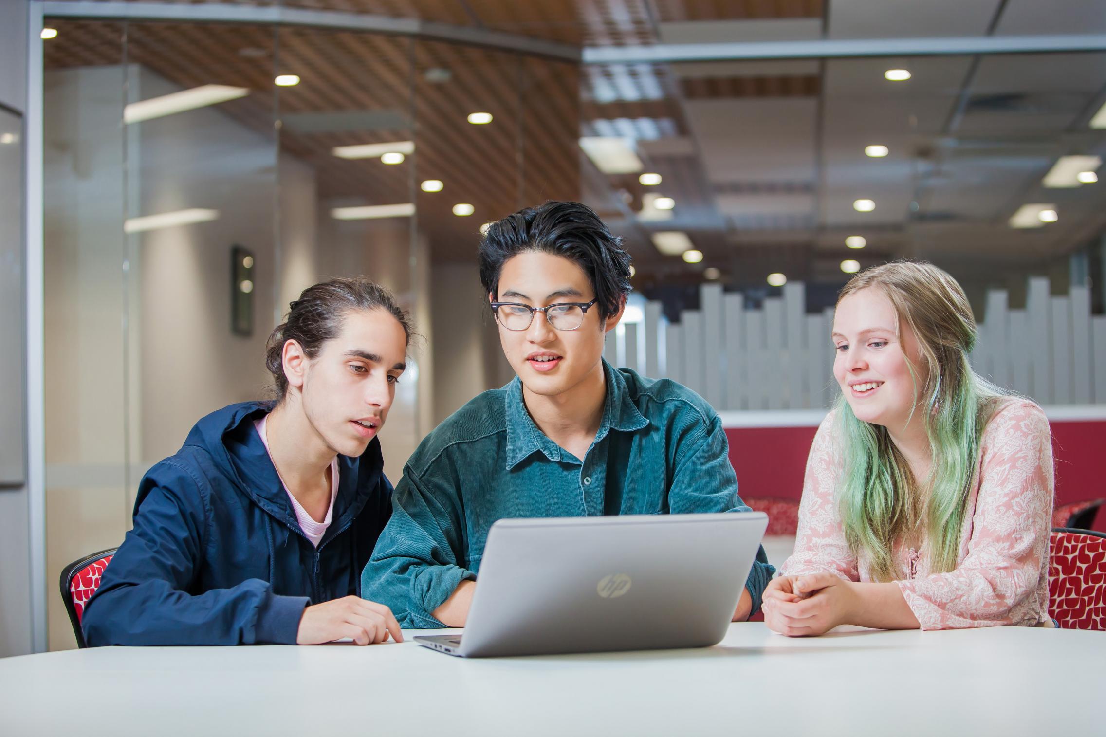 students using laptop