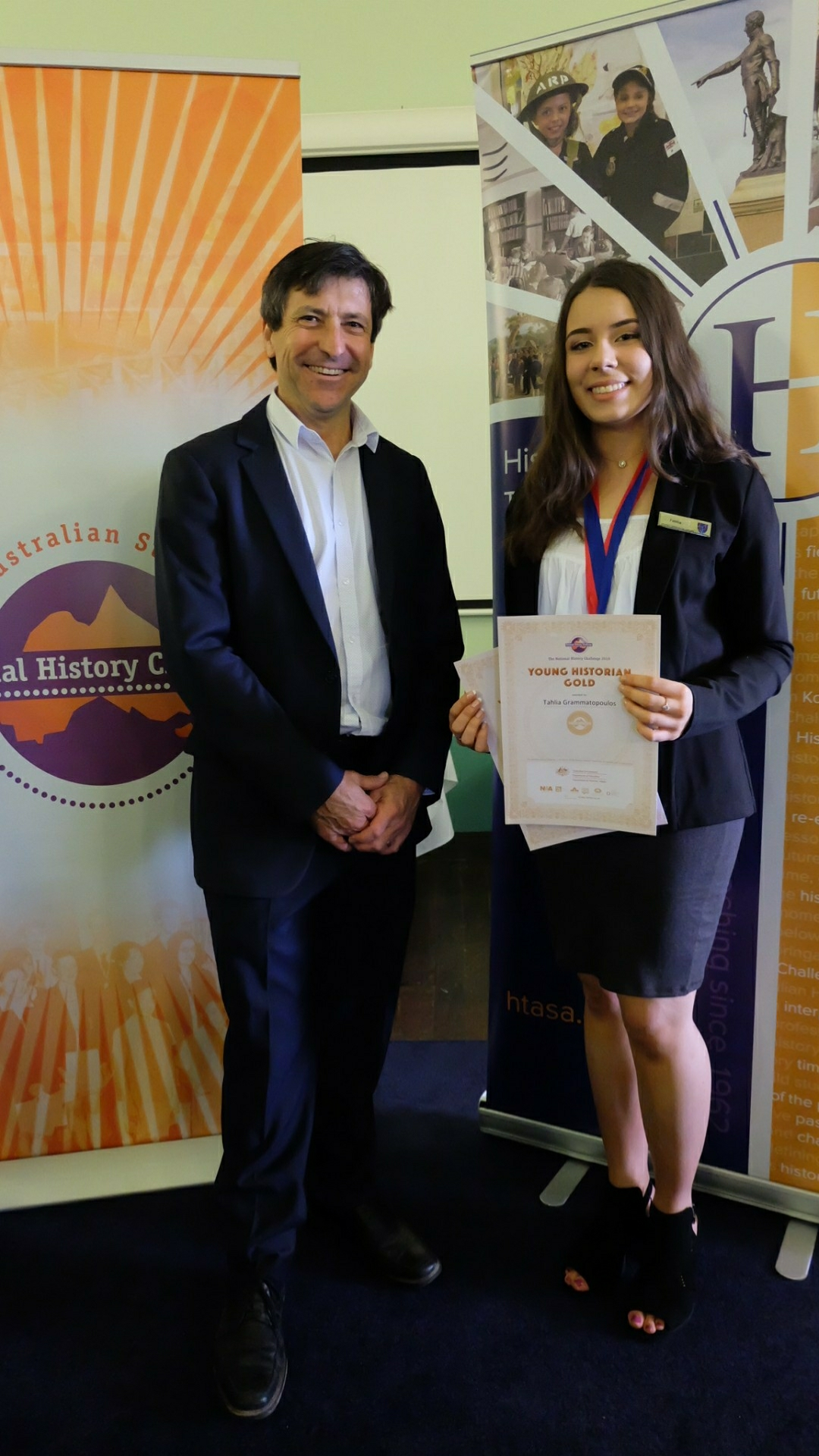 Tahlia with her National History Challenge Award