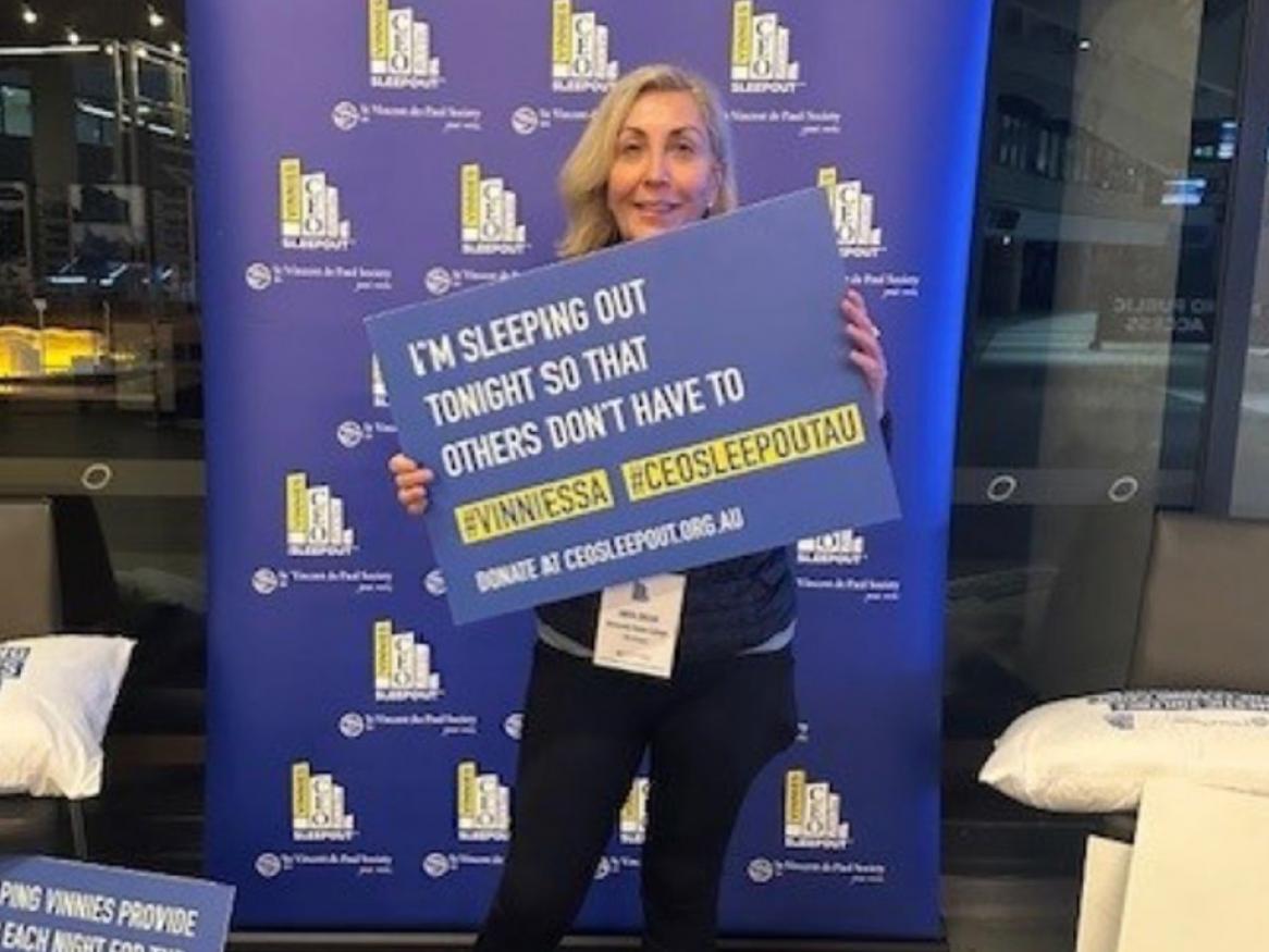 USC Principal Anita Zocchi at Vinnie’s CEO Sleepout