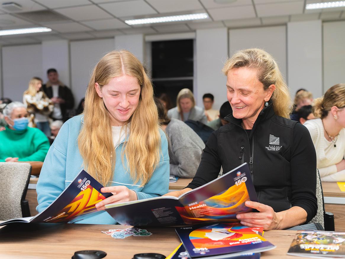 Students at event